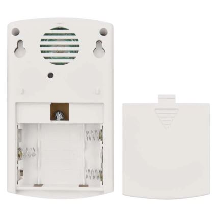Безжичен звънец 3xAA/1xCR2032 IP44 бял/сребрист