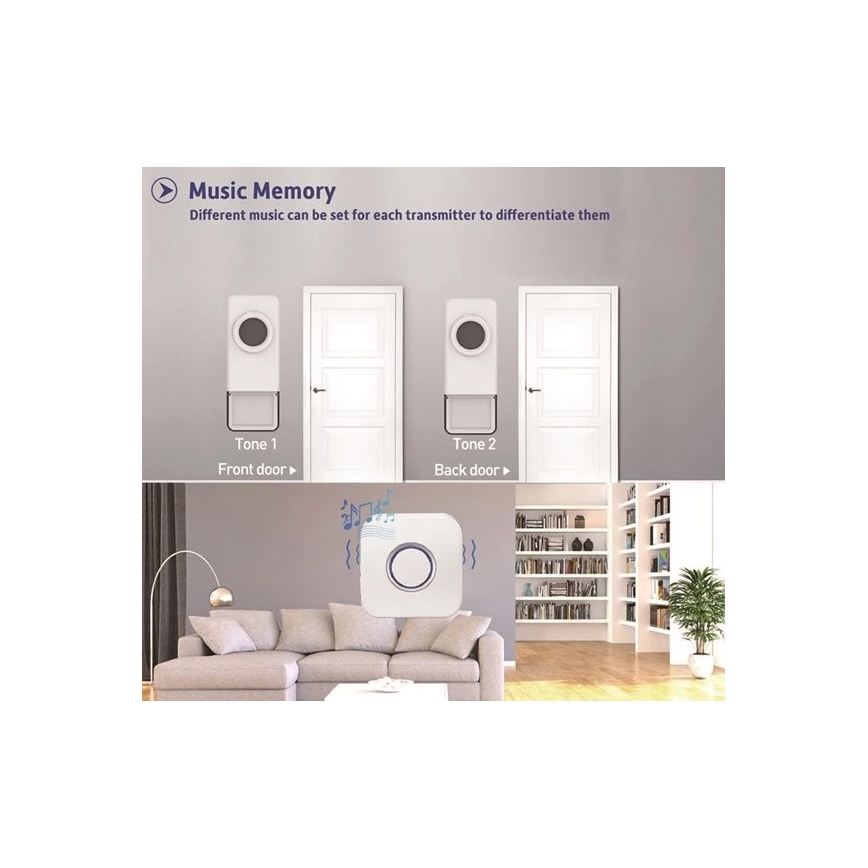 Безжичен звънец 3xAAA IP55 черен