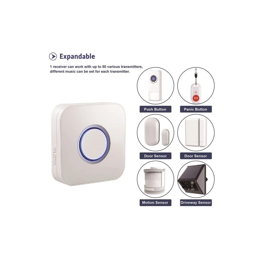 Безжичен звънец 3xAAA IP55 черен