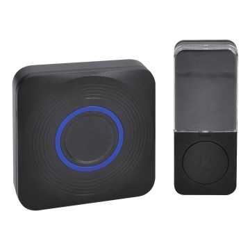 Безжичен звънец на батерии 3V/3xAAA IP56 черен