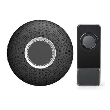 Безжичен звънец за контакт 230V/1xA23 IP55 черен