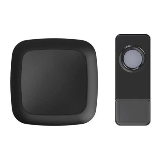 Безжичен звънец за контакт 230V/1xA23 IP55 черен