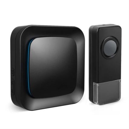 Безжичен звънец за контакт 230V/1xA23 IP55 черен