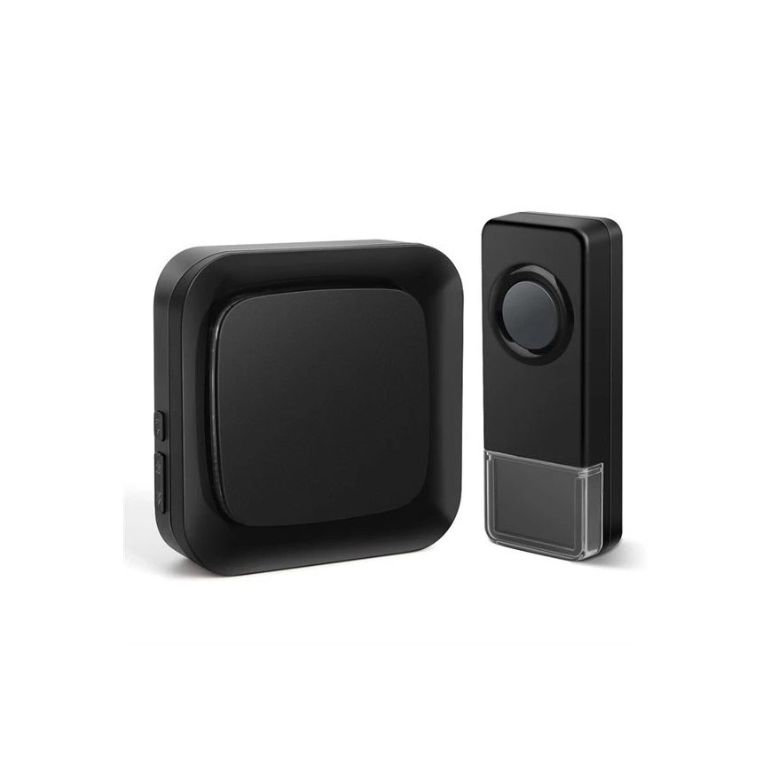 Безжичен звънец за контакт 230V/1xA23 IP55 черен