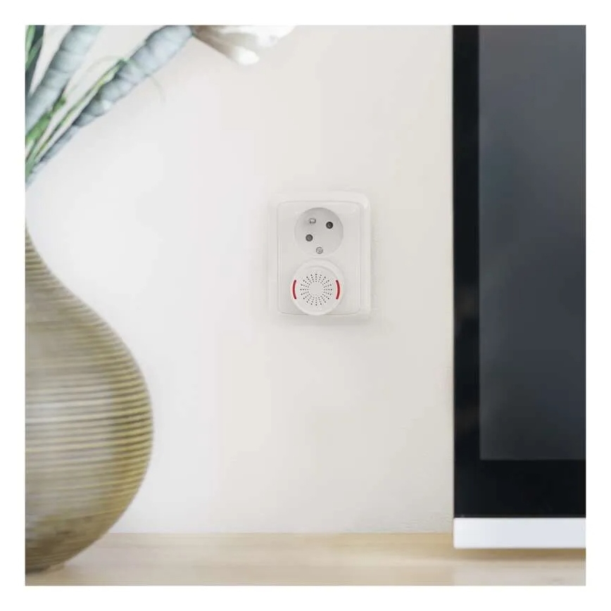 Безжичен звънец за контакт 230V + 1xCR2032 бял