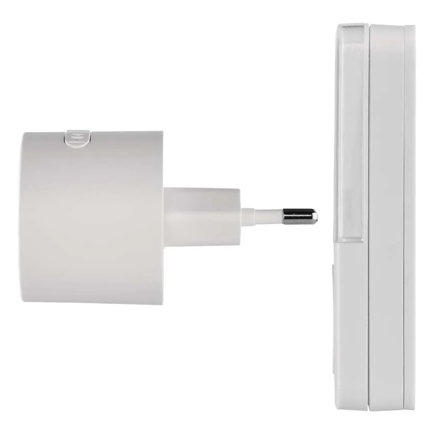 Безжичен звънец за контакт 230V + 1xCR2032 бял