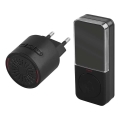 Безжичен звънец за контакт 230V + 1xCR2032 черен