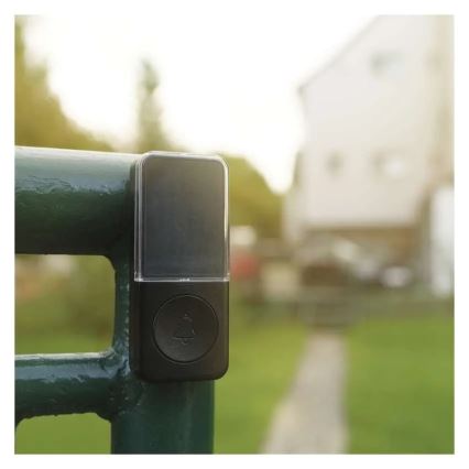 Безжичен звънец за контакт 230V + 1xCR2032 черен