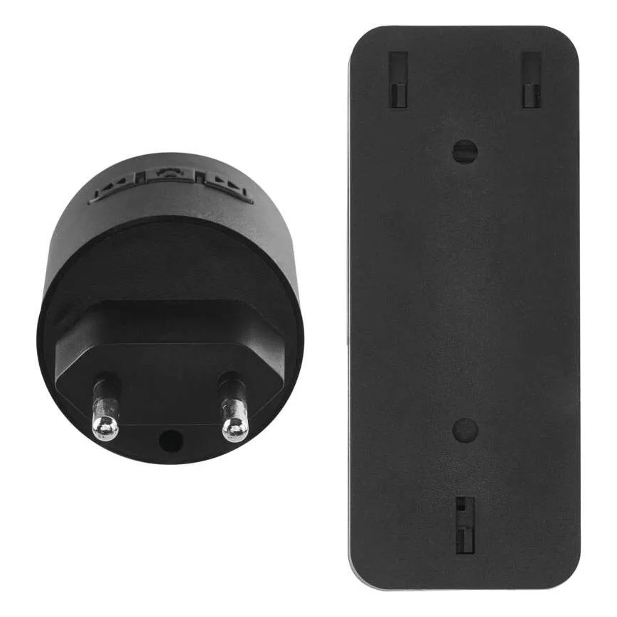 Безжичен звънец за контакт 230V + 1xCR2032 черен