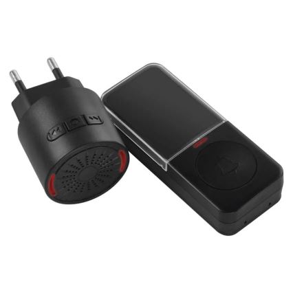 Безжичен звънец за контакт 230V + 1xCR2032 черен