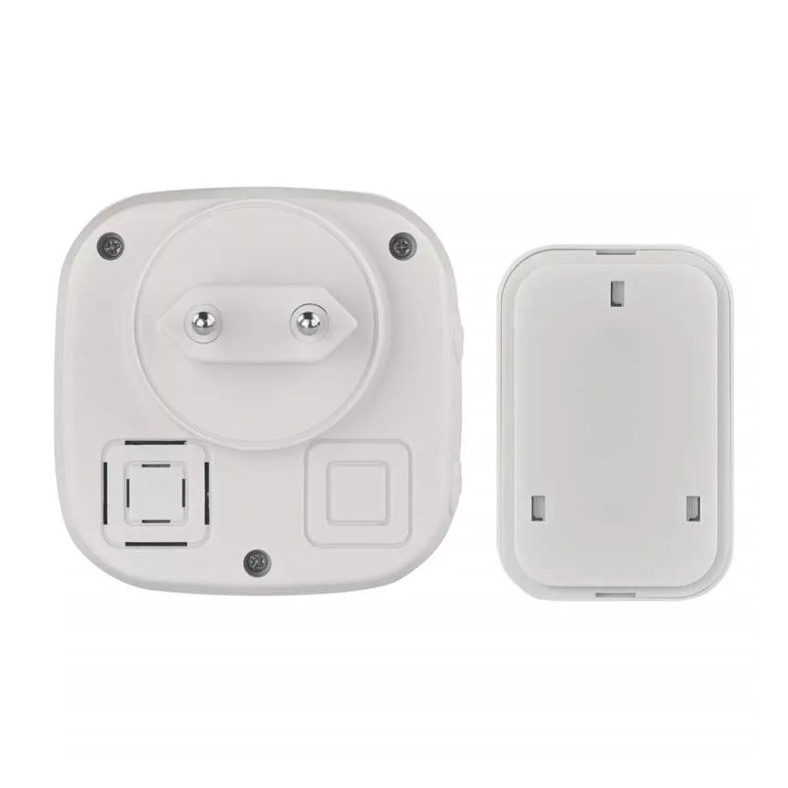 Безжичен звънец за контакт 230V + 1xCR2032 IP44 бял