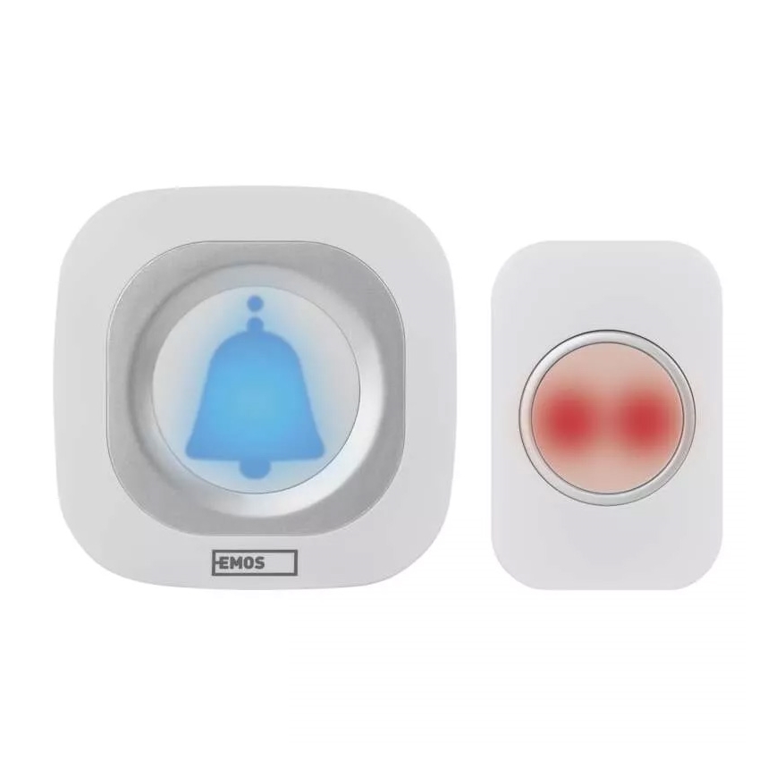 Безжичен звънец за контакт 230V + 1xCR2032 IP44 бял