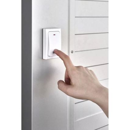 Безжичен звънец за контакт 230V IP44 бял