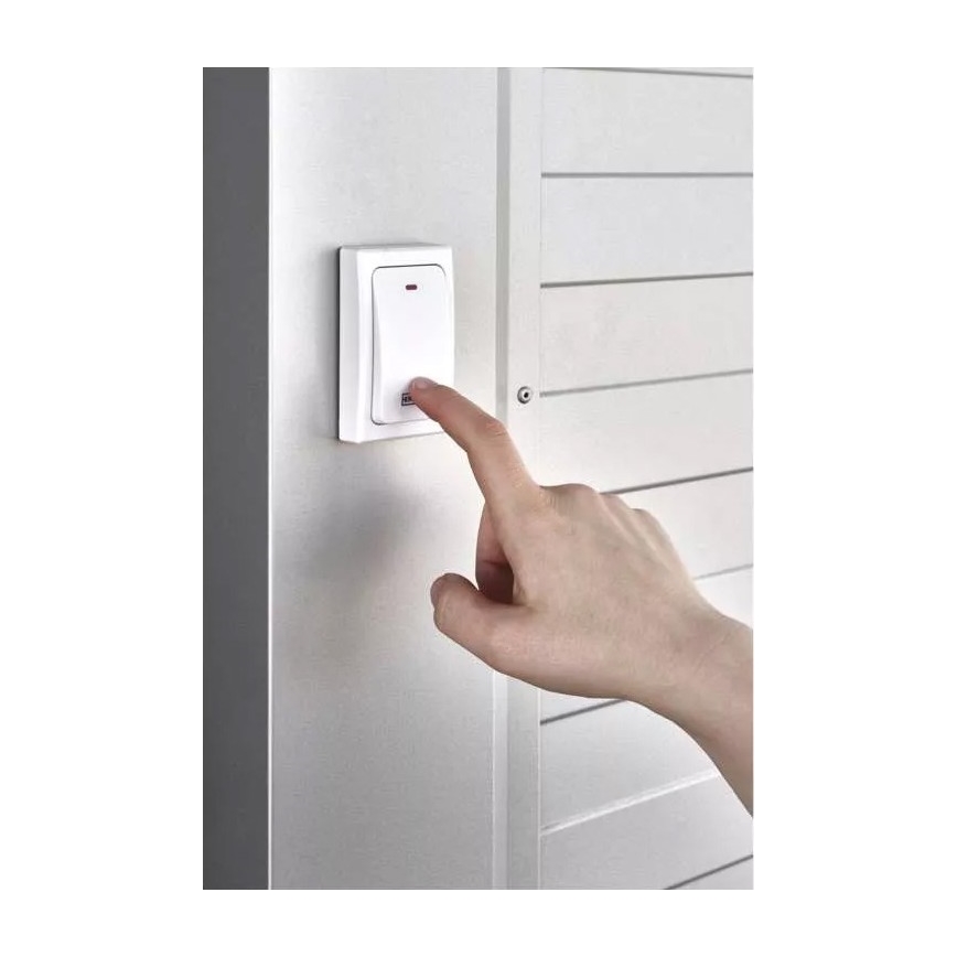 Безжичен звънец за контакт 230V IP44 бял