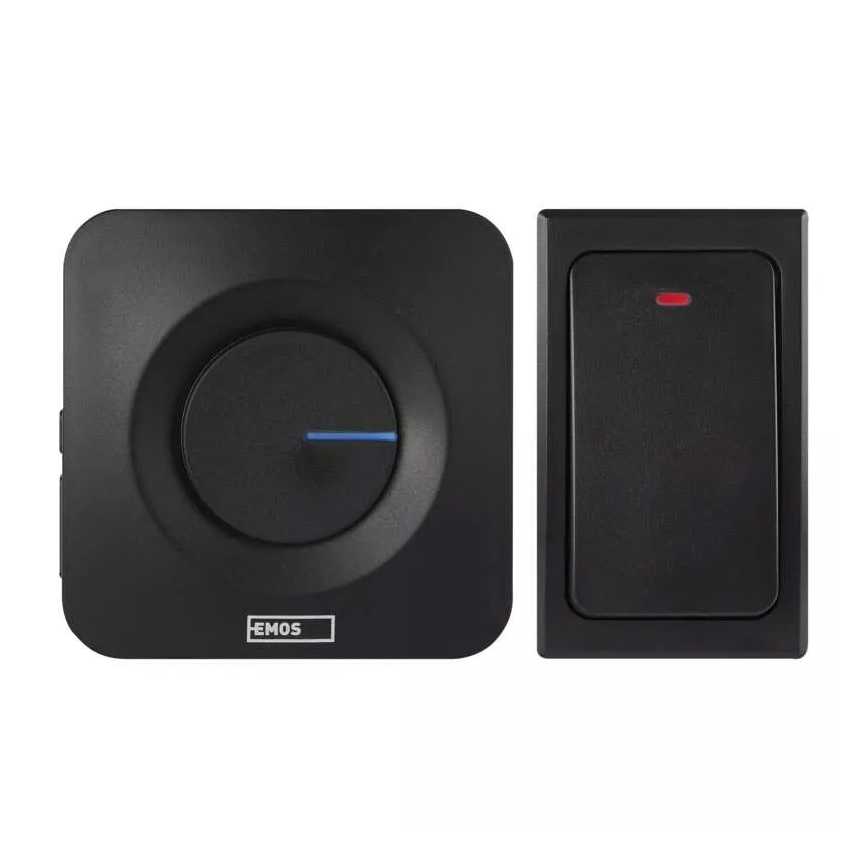 Безжичен звънец за контакт 230V IP44 черен