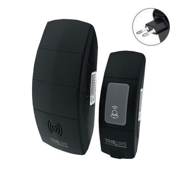 Безжичен звънец за контакт BELL 230V + 1x23A черен