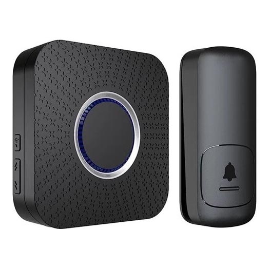 Безжичен звънец за контакт кинетичен 230V черен