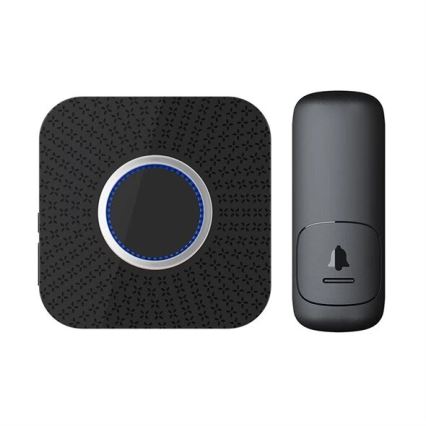 Безжичен звънец за контакт кинетичен 230V черен