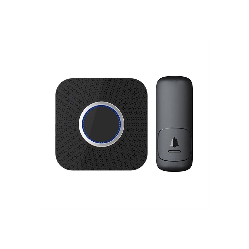 Безжичен звънец за контакт кинетичен 230V черен