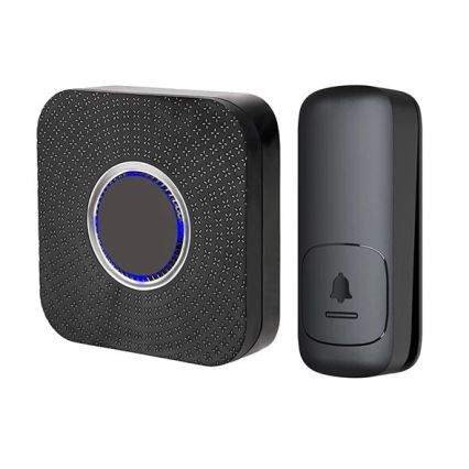 Безжичен звънец за контакт кинетичен 230V черен