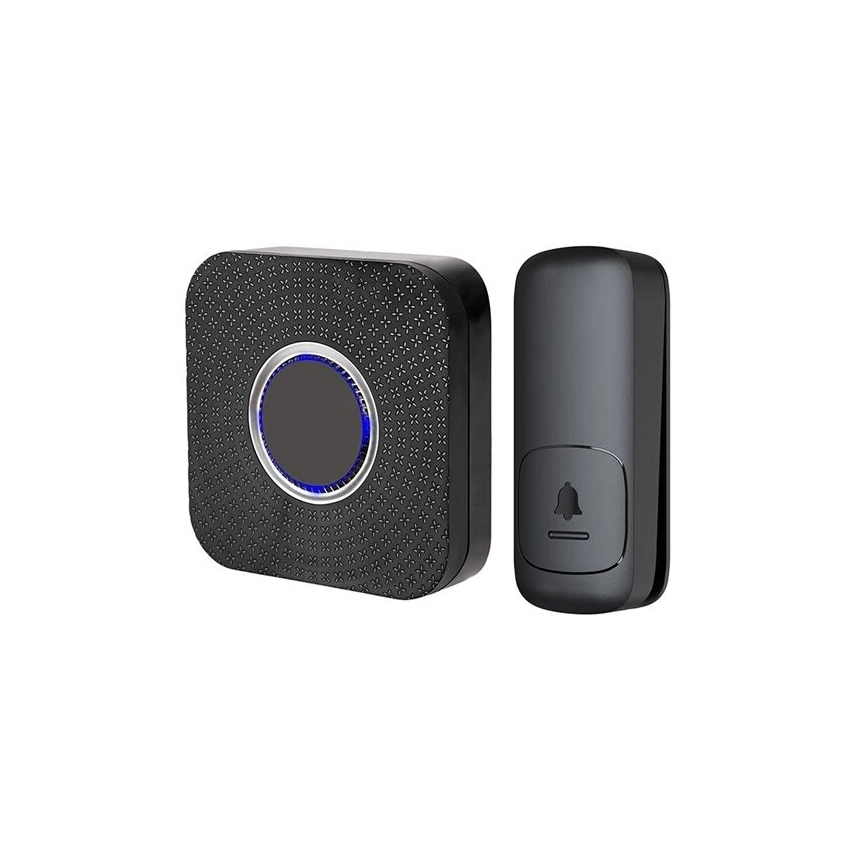 Безжичен звънец за контакт кинетичен 230V черен