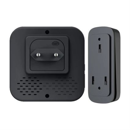 Безжичен звънец за контакт кинетичен 230V черен