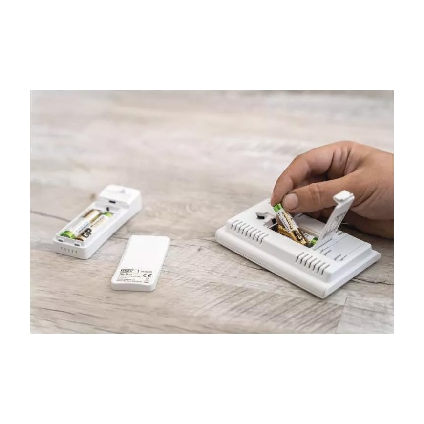 Безжична метеорологична станция с будилник 2xAAA + 2xAA бял