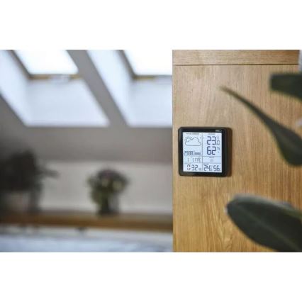 Безжична метеорологична станция с будилник 3xAA + 2xAAA черен