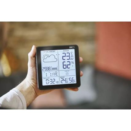 Безжична метеорологична станция с будилник 3xAA + 2xAAA черен