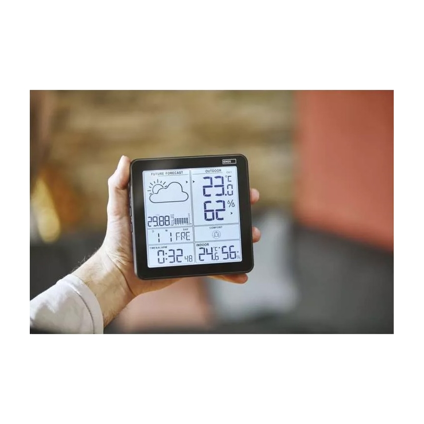 Безжична метеорологична станция с будилник 3xAA + 2xAAA черен