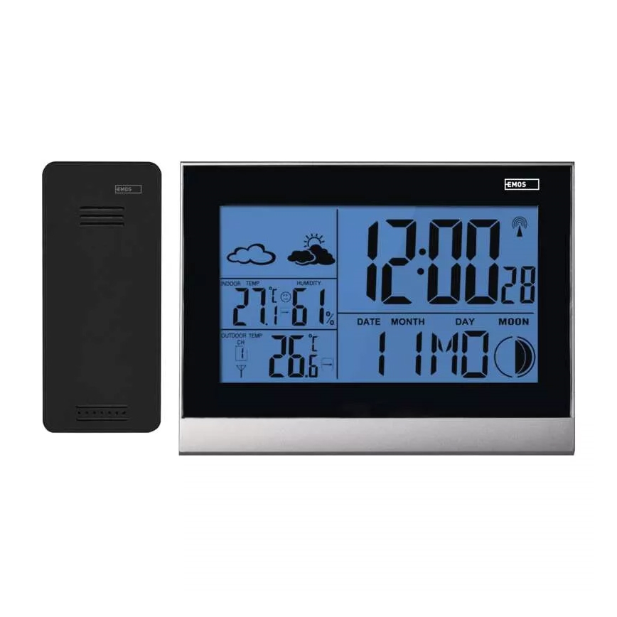 Безжична метеорологична станция с будилник 3xAAA + 2xAAA черен