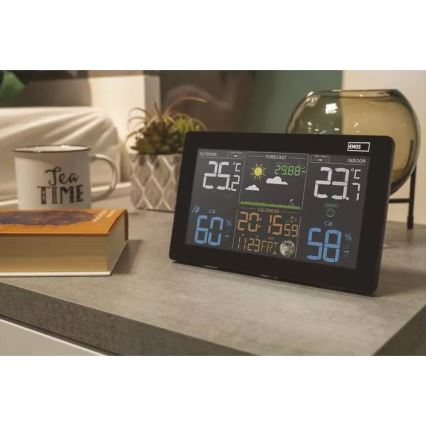 Безжична метеорологична станция с будилник 5V/3xAAA + 2xAAA черен