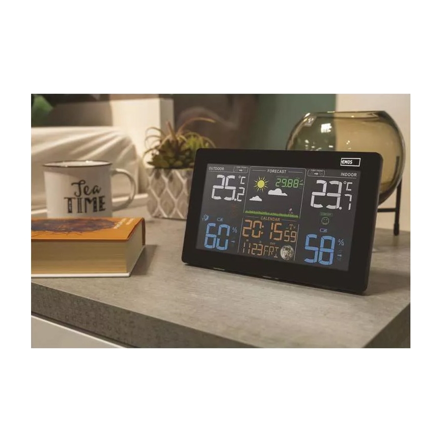 Безжична метеорологична станция с будилник 5V/3xAAA + 2xAAA черен