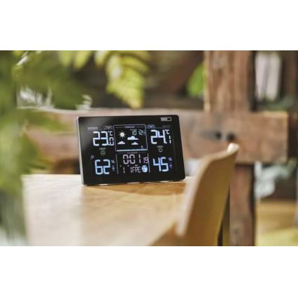 Безжична метеорологична станция с будилник 5V/3xAAA + 2xAAA черен