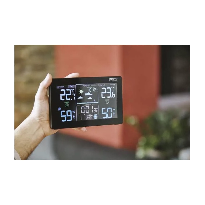 Безжична метеорологична станция с будилник 5V/3xAAA + 2xAAA черен