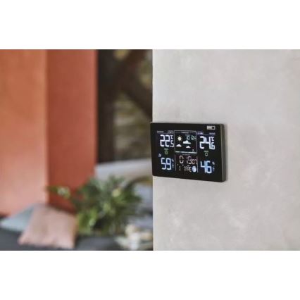 Безжична метеорологична станция с будилник 5V/3xAAA + 2xAAA черен
