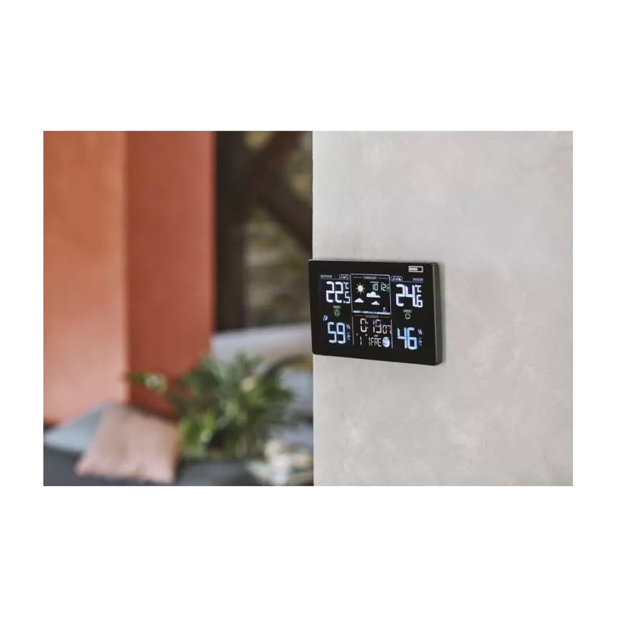 Безжична метеорологична станция с будилник 5V/3xAAA + 2xAAA черен