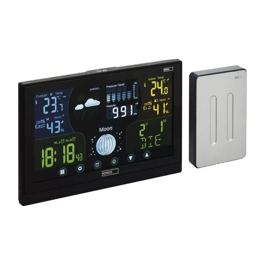 Безжична метеорологична станция с будилник 3xAAA/5V + 2xAAA черен