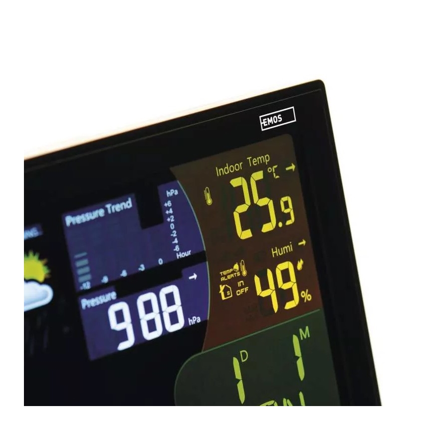 Безжична метеорологична станция с будилник 3xAAA/5V + 2xAAA черен