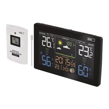 Безжична метеорологична станция с будилник 5V/3xAAA + 2xAAA черен