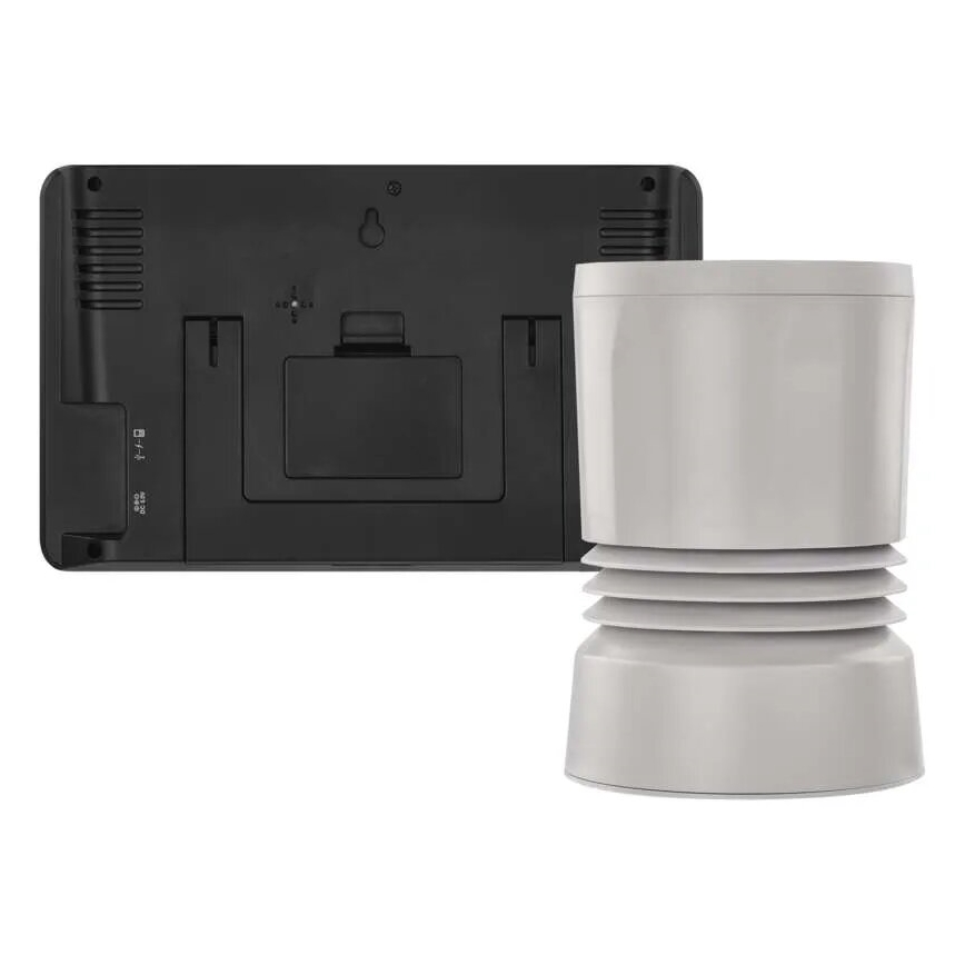 Безжична метеорологична станция с цветен LCD дисплей и дъждомер 3xAAA черен