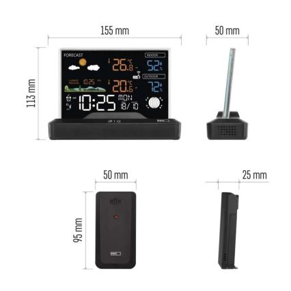 Безжична метеорологична станция 5V/2xAAA + 2xAAA