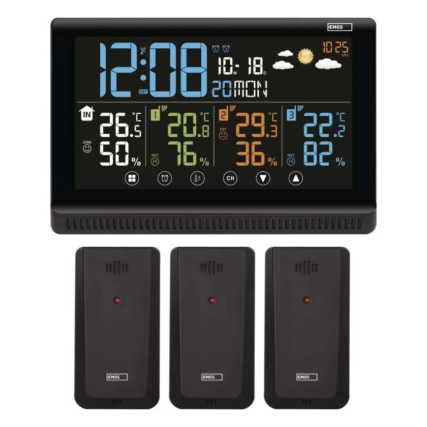 Безжична метеостанция с три сензора 5V/3xAAA + 2xAAA