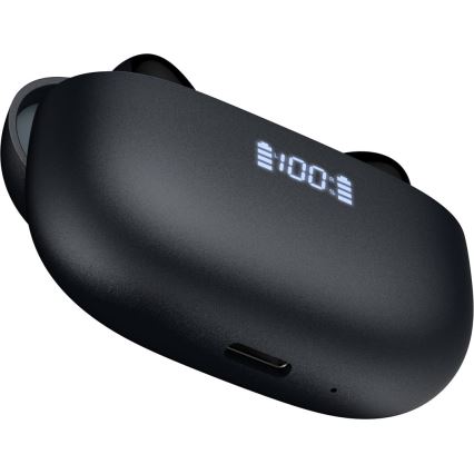 Безжични слушалки с ANC+ENC, 300 mAh + 2x 40 mAh, черни