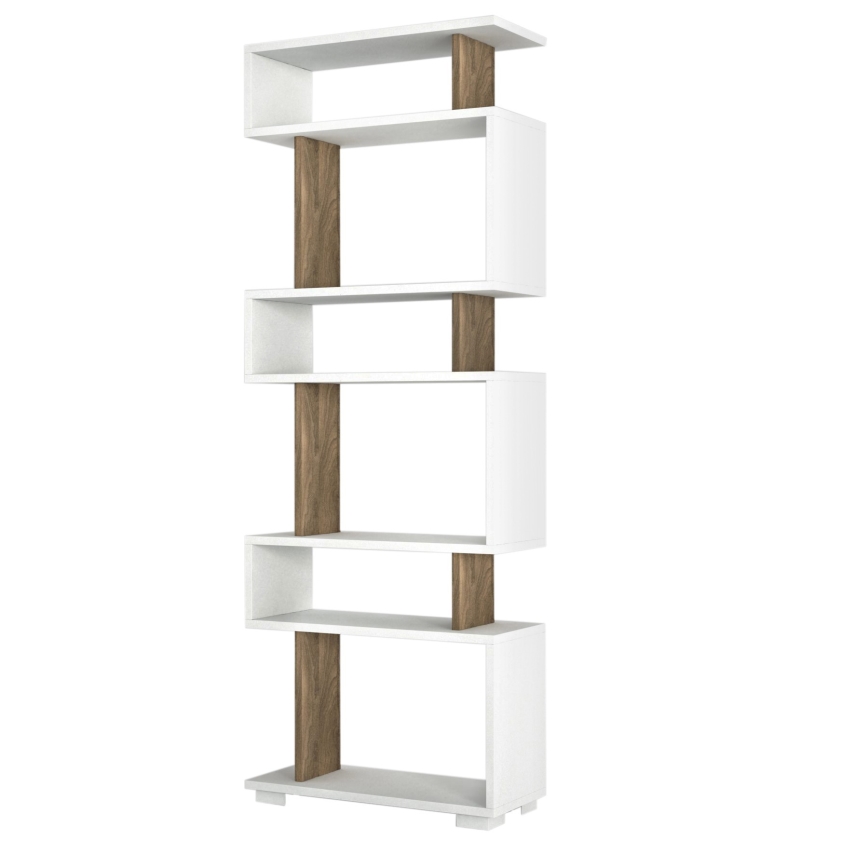 Библиотека BLOK 165x60 cм бяла/кафява