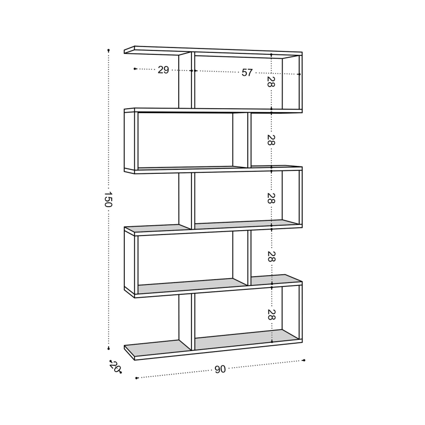 Библиотека NILUFER 156x90 cм бяла