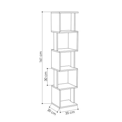 Библиотека PIRI 161x35 cм кафява/антрацит
