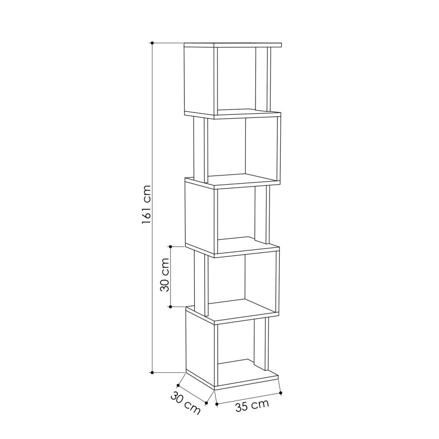 Библиотека PIRI 161x35 cм кафява/антрацит