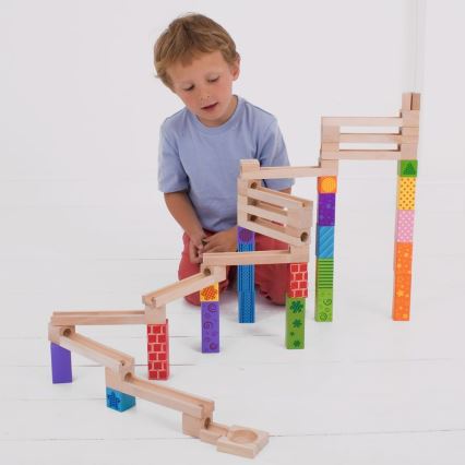 Bigjigs Toys - Дървена писта цветен