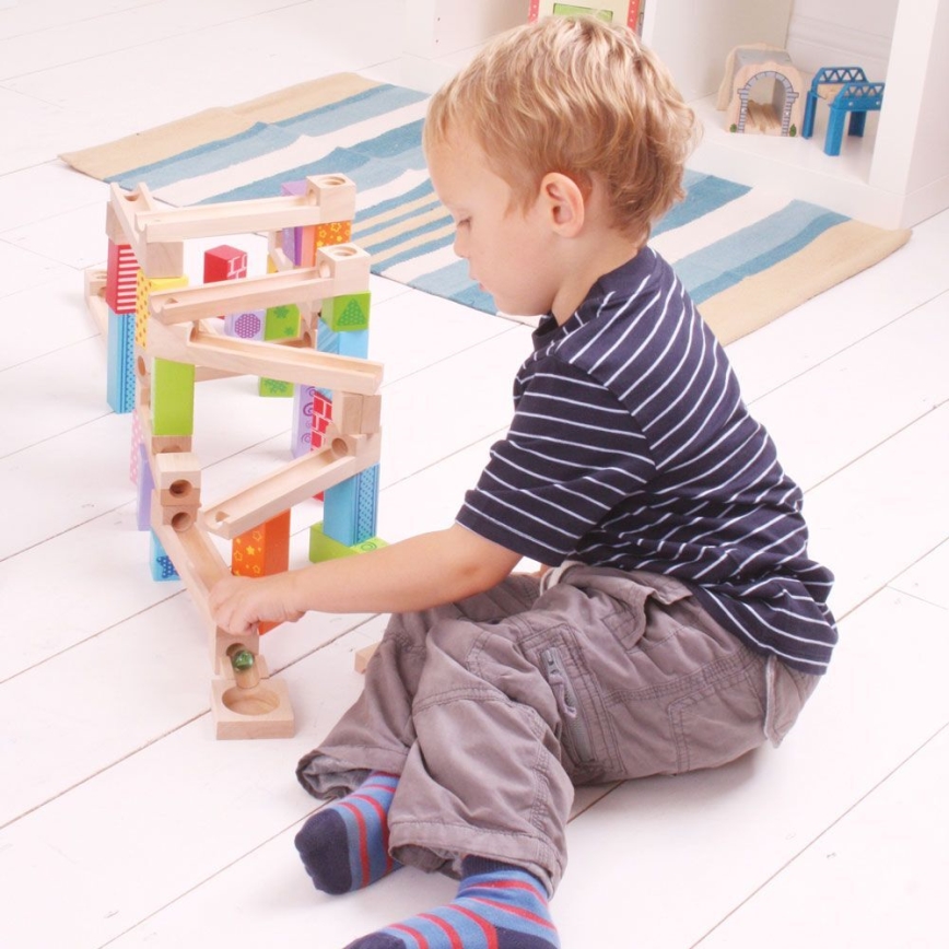 Bigjigs Toys - Дървена писта цветен